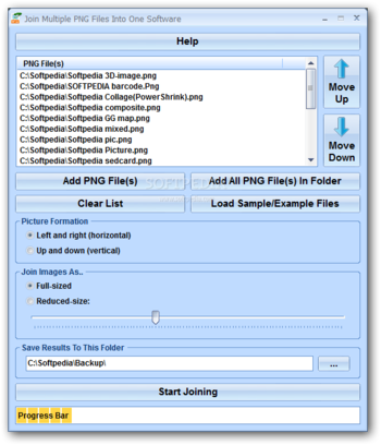 Join Multiple PNG Files Into One Software screenshot