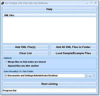 Join Multiple XML Files Into One Software screenshot