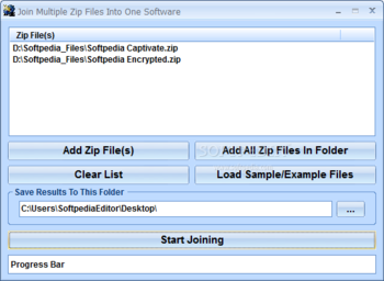 Join Multiple Zip Files Into One Software screenshot