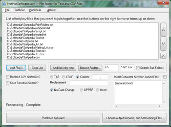 Join text files combine and merge csv files into one from multiple files screenshot