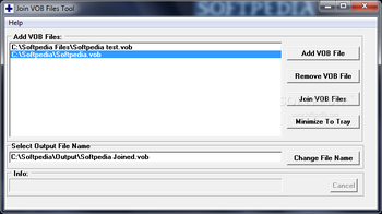 Join VOB Files Tool screenshot