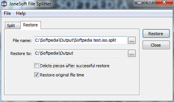 JoneSoft File Splitter screenshot 2
