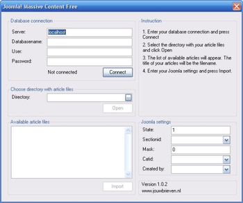 Joomla! Massive Content screenshot