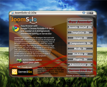 JoomSolo Joomla Standalone Server screenshot 2