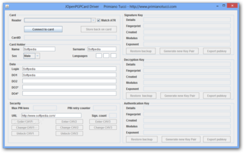 JOpenPGPCard Driver screenshot