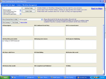 Journalist Information Management Tracking Software screenshot