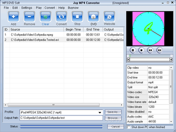 Joy MP4 Converter screenshot