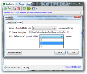 JoyBidder eBay Auction Sniper Free screenshot 4