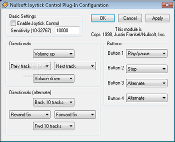 Joystick Control Plug-in screenshot