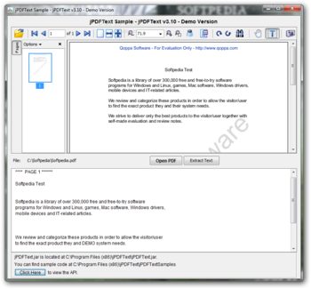 jPDFText screenshot