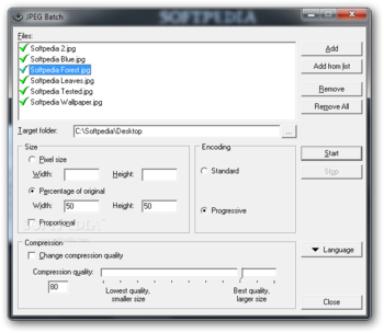 JPEG Batch screenshot
