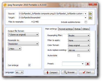 JPEG Resampler Portable screenshot