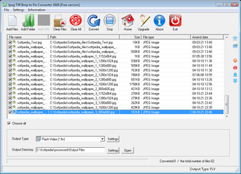 Jpeg Tiff Bmp to Flv Converter 3000 screenshot