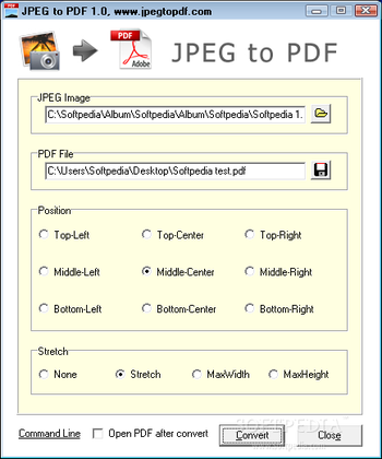 JPEG to PDF screenshot