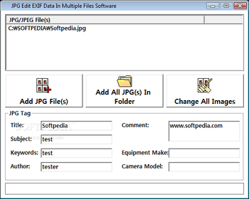 JPG Edit EXIF Data In Multiple Files Software screenshot