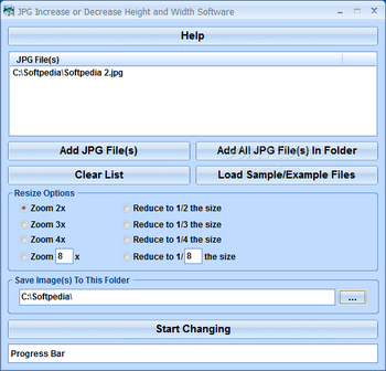 JPG Increase or Decrease Height and Width Software screenshot