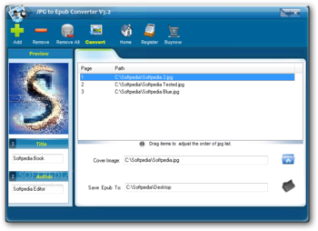 JPG to Epub Converter screenshot