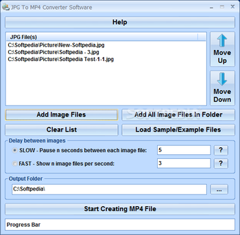 JPG To MP4 Converter Software screenshot