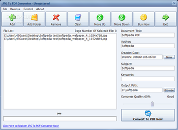 JPG To PDF Converter screenshot