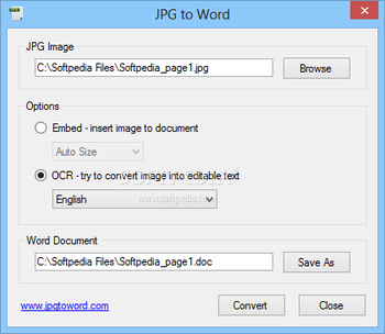 JPG to Word screenshot