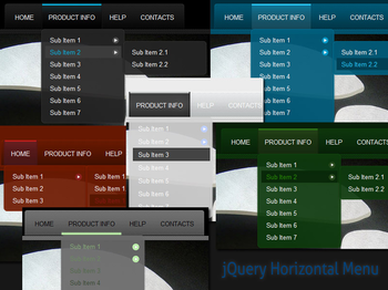 jQuery Horizontal Menu Style 05 screenshot