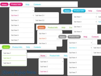 jQuery Popup Menu Style 13 screenshot