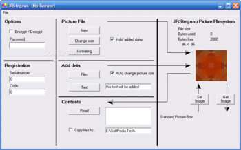 JRStegano .NET component screenshot