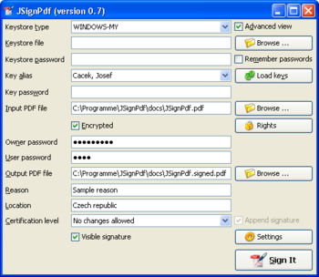 JSignPdf screenshot 2