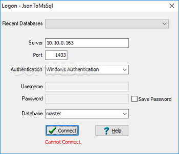JsonToMsSql screenshot