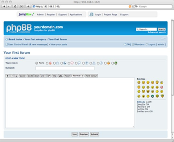 JumpBox for phpBB Discussion Forums screenshot