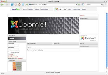 JumpBox for the Joomla! 1.0.x Content Management System screenshot 2