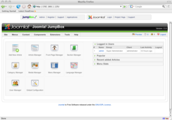 JumpBox for the Joomla CMS screenshot