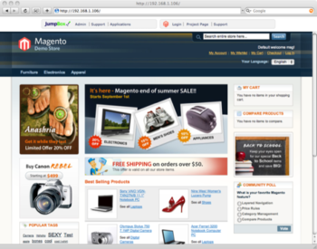 JumpBox for the Magento eCommerce screenshot
