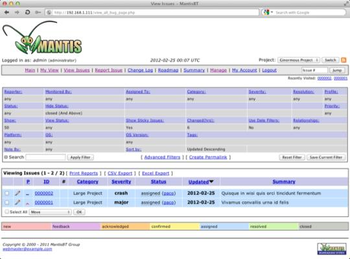 JumpBox for the Mantis Bug Tracking System screenshot