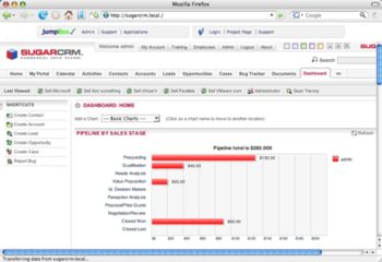 JumpBox for the SugarCRM 4.5.x CRM System screenshot