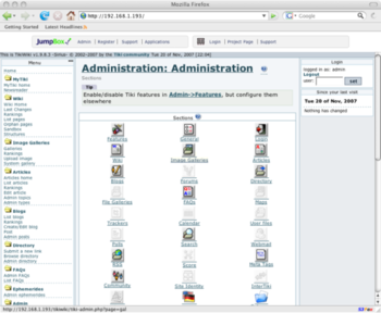 JumpBox for the TikiWiki screenshot