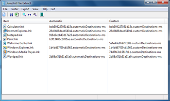 Jumplist File Extract screenshot