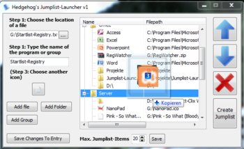 Jumplist Launcher screenshot