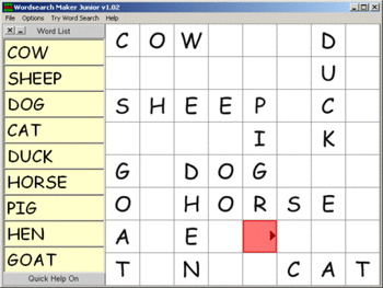 Junior Wordsearch Maker screenshot