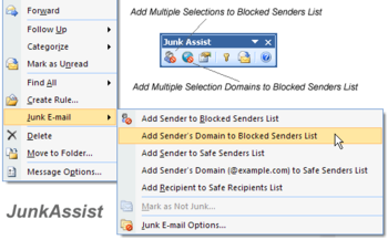 JunkAssist for Outlook screenshot