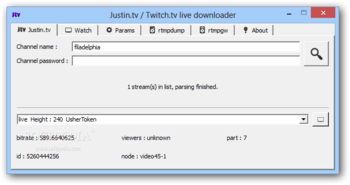 Justin.tv / Twitch.tv live downloader screenshot