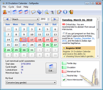 JX Ovulation Calendar screenshot