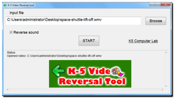 K-5 Video Reversal Tool screenshot