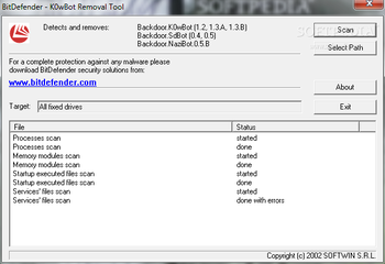 K0wbot Removal Tool screenshot