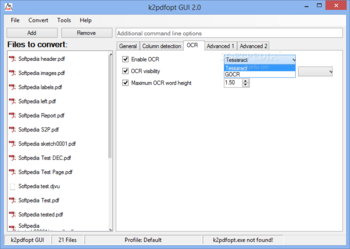 k2pdfopt GUI screenshot 3