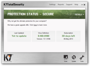 K7 TotalSecurity screenshot