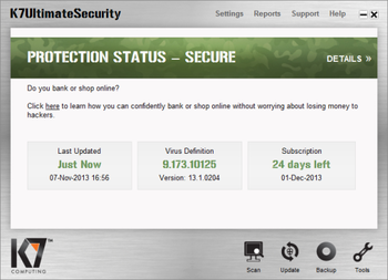 K7 Ultimate Security screenshot