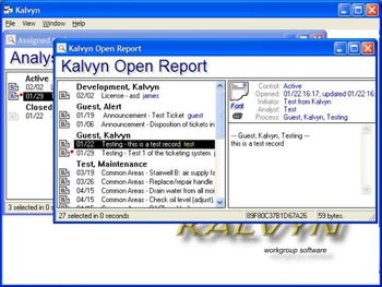 Kalvyn Workgroup Software screenshot