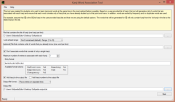 Kanji Word Association Tool screenshot