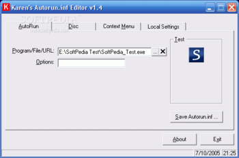 Karen's Autorun.inf Editor screenshot